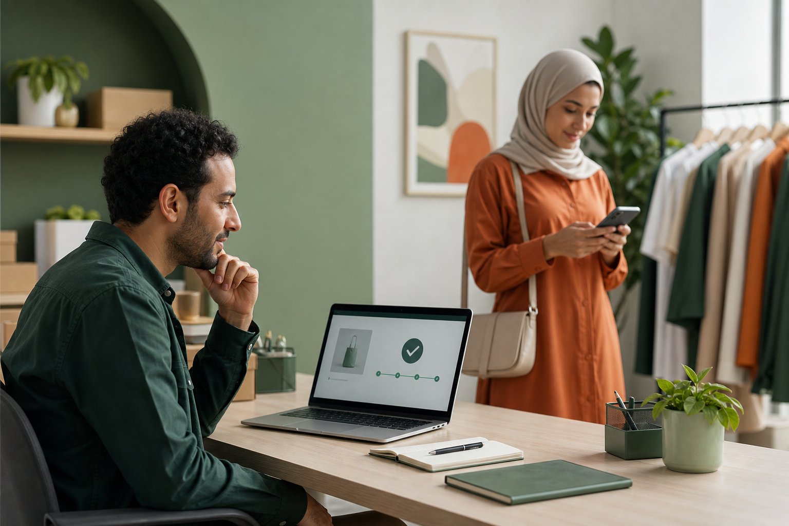 متجر رقمي يستقبل عملية دفع عبر الهاتف ومنصة تجارة إلكترونية